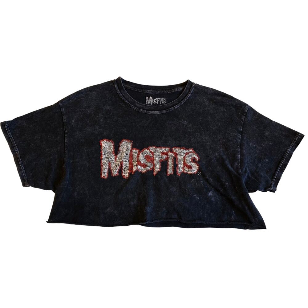 Misfits 2020 Cyclopian Music Mineral Wash Crop Top M/L Band Merch Punk